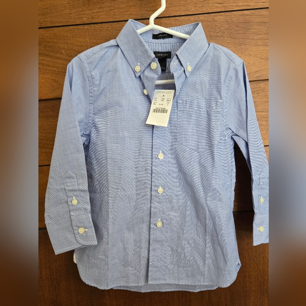 NWT- Crewcuts Ludlow Button Down Dress Shirt- Size 3T